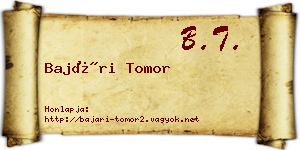 Bajári Tomor névjegykártya